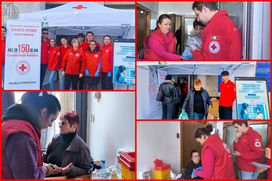 Maratonul Sănătății la Ploiești: peste 120 de persoane au aflat… cum stau cu glicemia și tensiunea și au primit sfaturi prețioase de la Crucea Roșie!